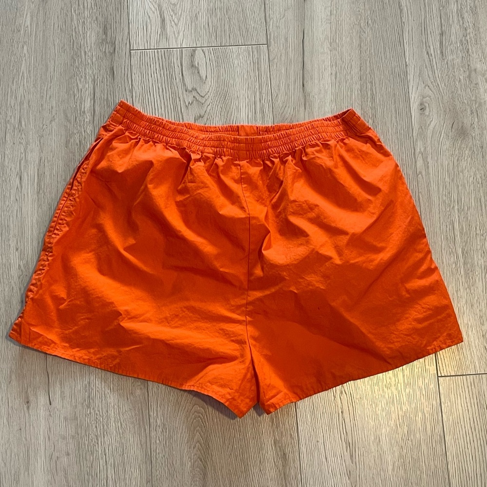 Aritzia Babaton Deakins Short - Ablaze Orange Relaxed High Rise Cotton Shorts - Picture 12 of 12